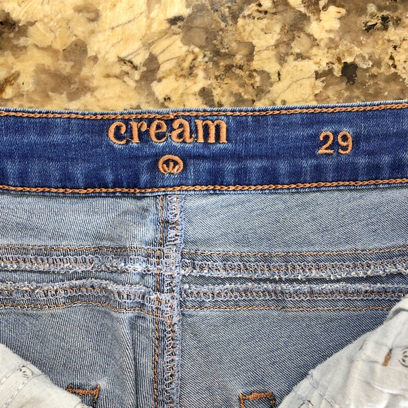 Size 29 X 31.5 Cream Denim Jeans Womens Tapered Light Blue Coco Fit Cool Pockets - Picture 3 of 12